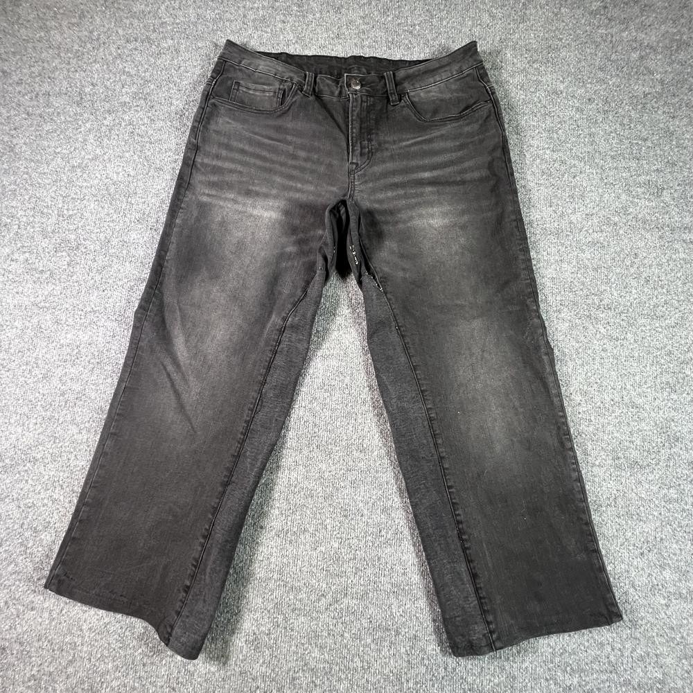 Buffalo David Bitton Black Story Straight Jeans Men's 36x32 Black Cotton Denim